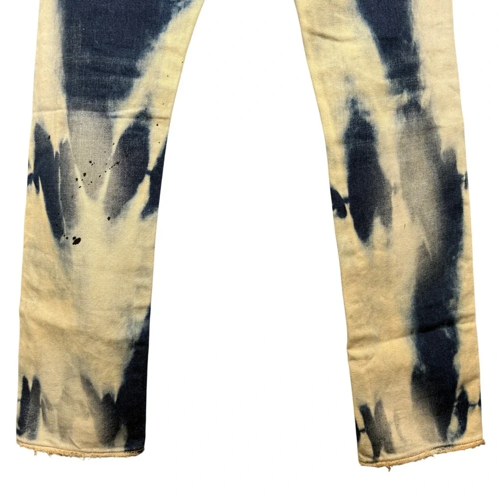 Akoo Jeans 32x31 Distressed Bleach Wash Paint Splatter Denim Hip‎ Hop Streetwear - Picture 9 of 12